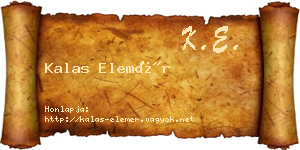 Kalas Elemér névjegykártya